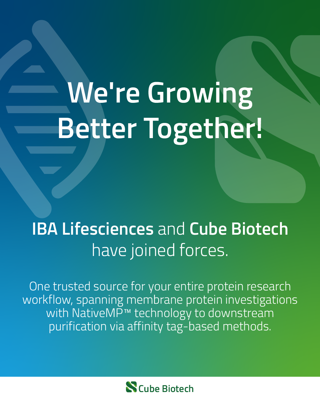 Cube Biotech & IBA Lifesciences – Together Stronger